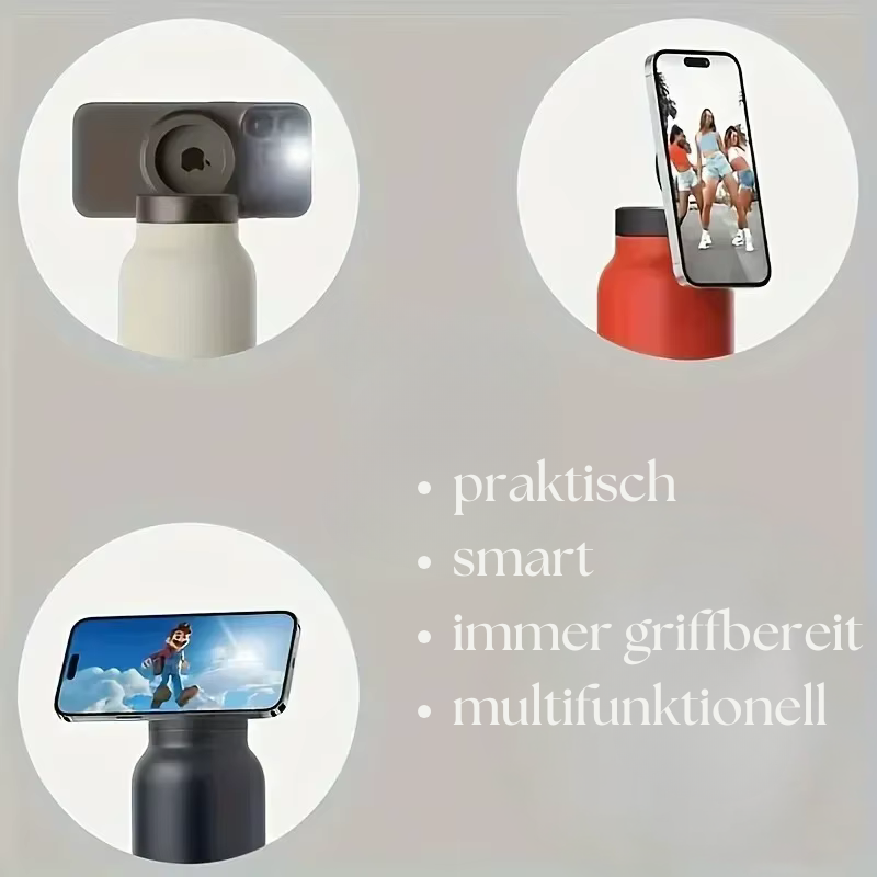 Wasserflasche mit Handyhalterung
